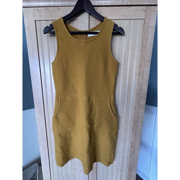 Anthropologie Sparrow 100% wool tweed jumper dress sz s knee length stretch zip - Picture 7 of 7